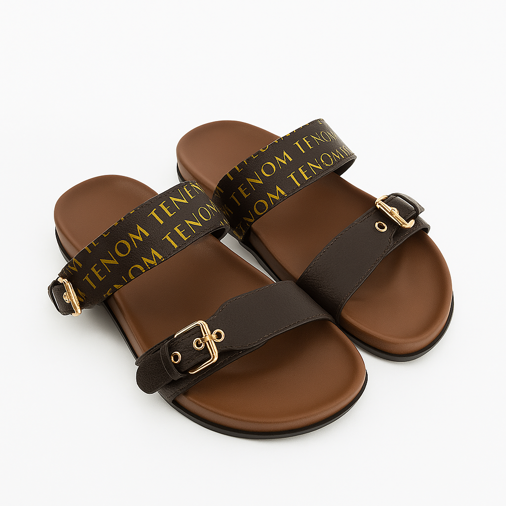 Amani Luxe Double-Strap Mules