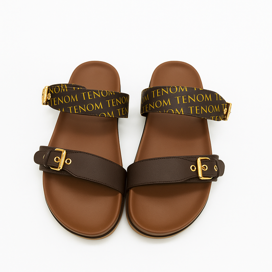 Amani Luxe Double-Strap Mules